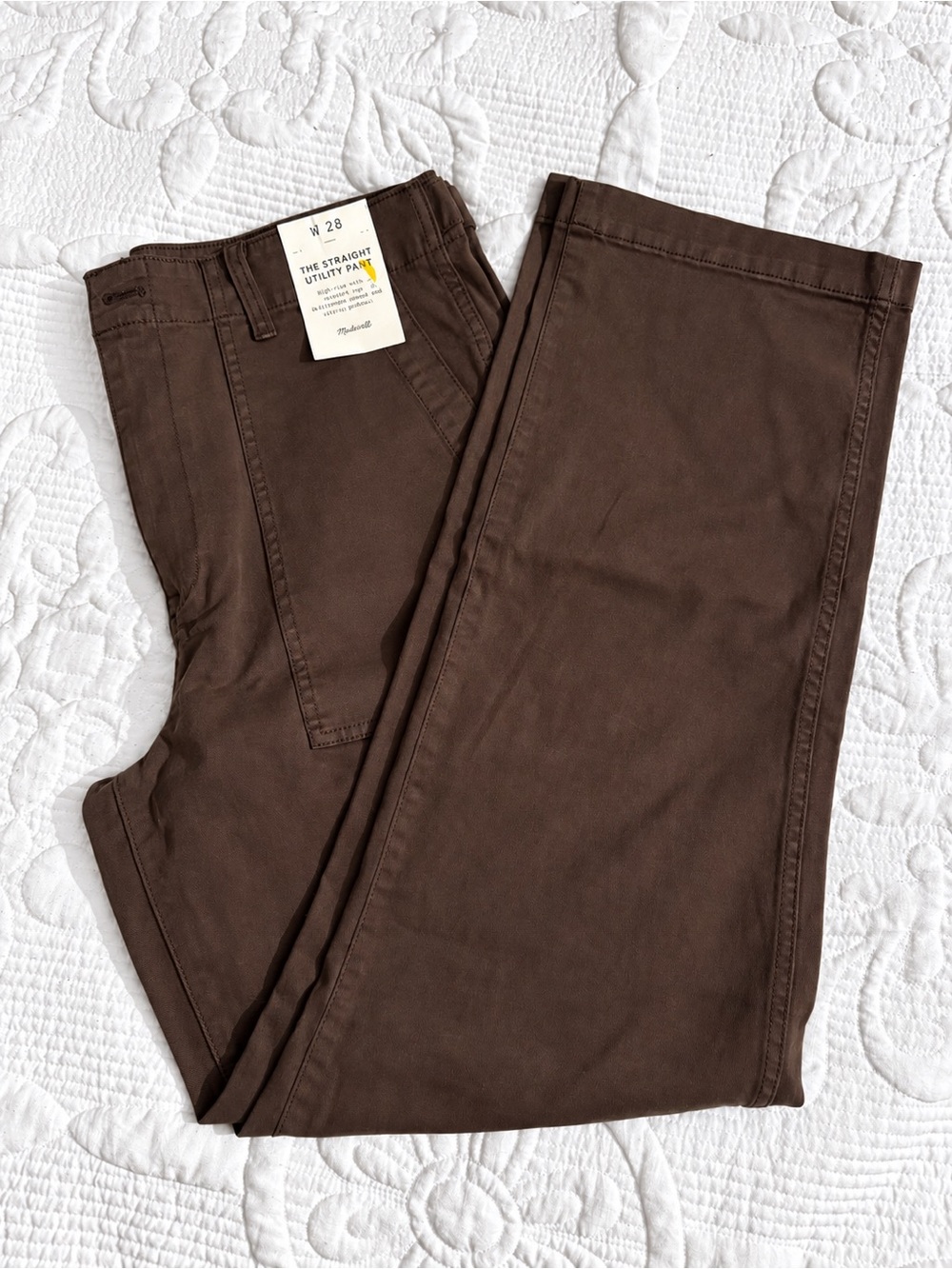 Madewell Men's Chocolate Brown Straight Utility Chinos